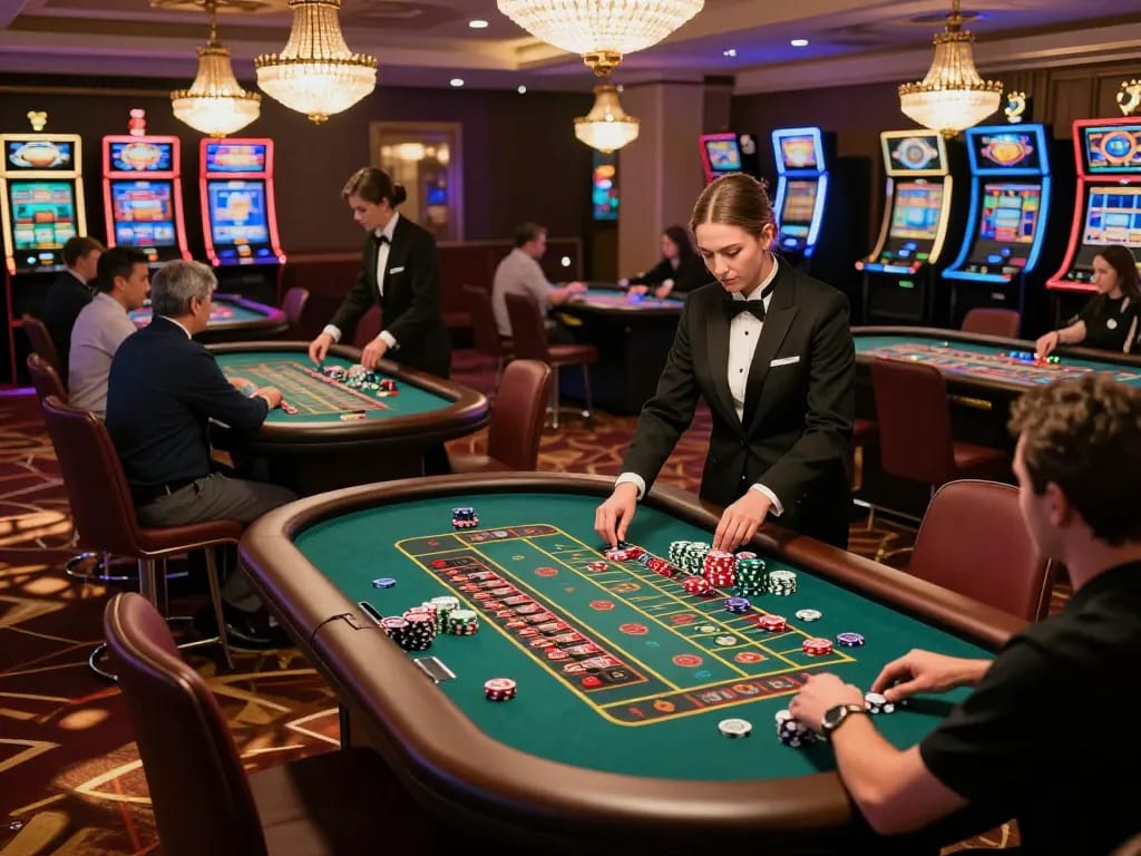 Players enjoying roulette at tg88 trang chủ casino, showcasing vibrant gaming atmosphere and excitement.
