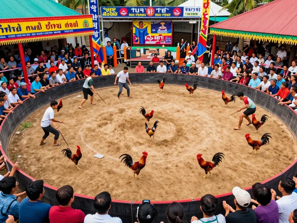 Exciting live đá gà trực tiếp event with thrilling rooster matches and engaged spectators