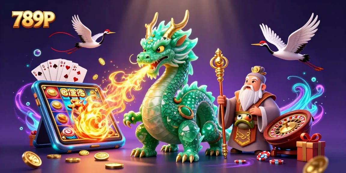 Spin the reels at 789P and experience a magical 3D casino adventure with dragon and sage