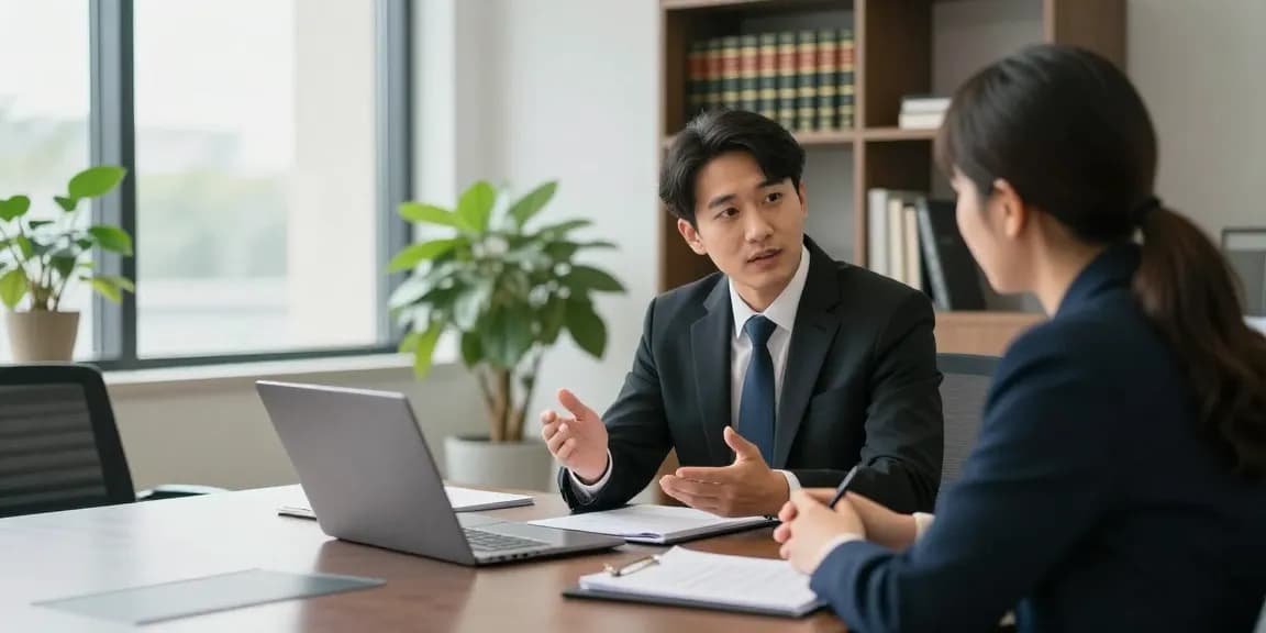 Engaging legal consultation showcasing a lawyer and client discussing vital case strategies at a professional office, emphasizing the importance of a reliable homepage for legal guidance.