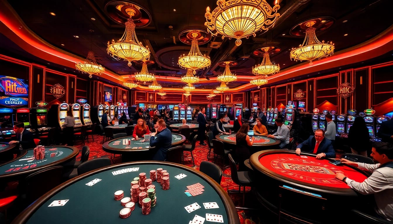 Experience the excitement of gaming at Hit club with vibrant casino action and engaging players.