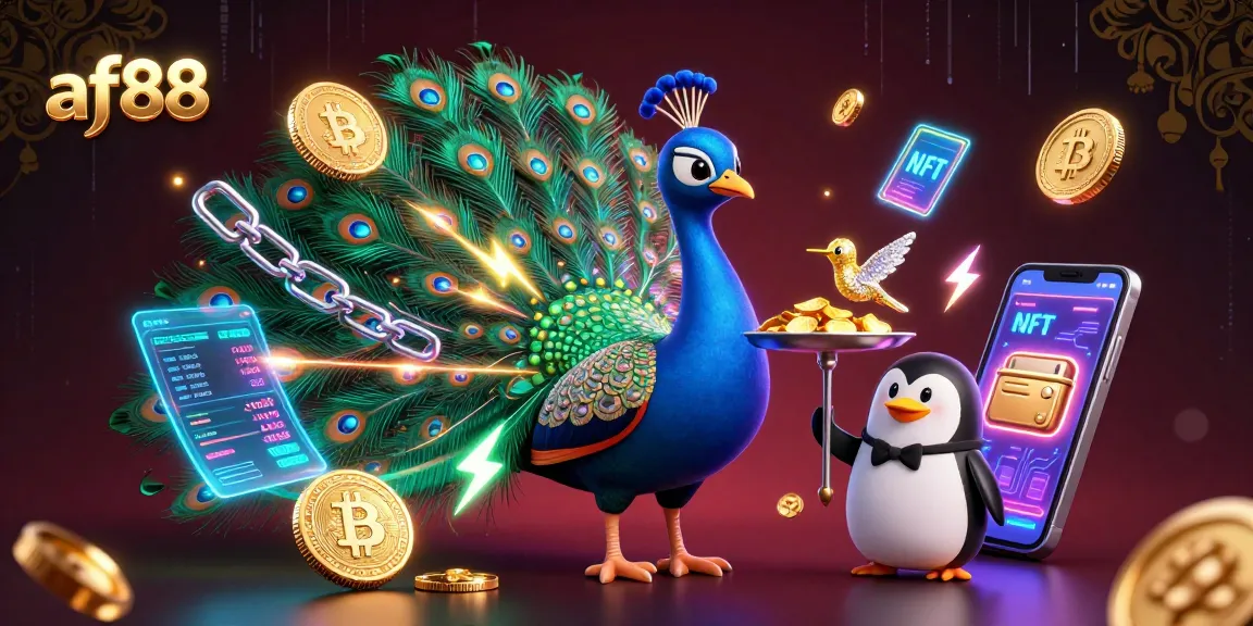 Win big with af88 at a vibrant casino featuring cryptocurrency elements and rich 3D characters.