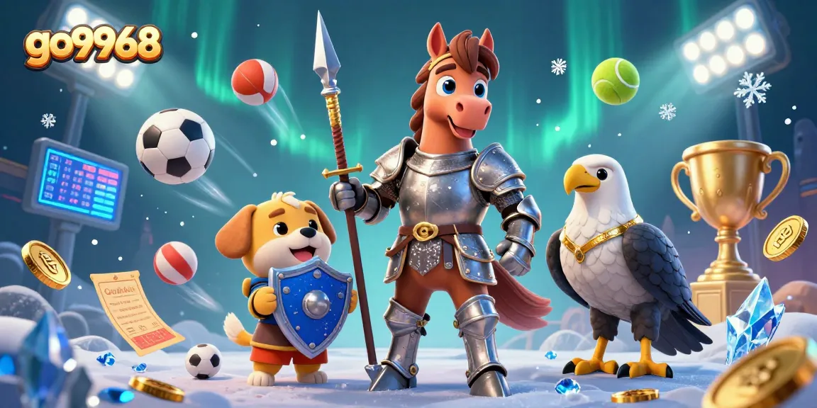 Engage with go9968's exciting casino world featuring sports elements and a knight adventure.