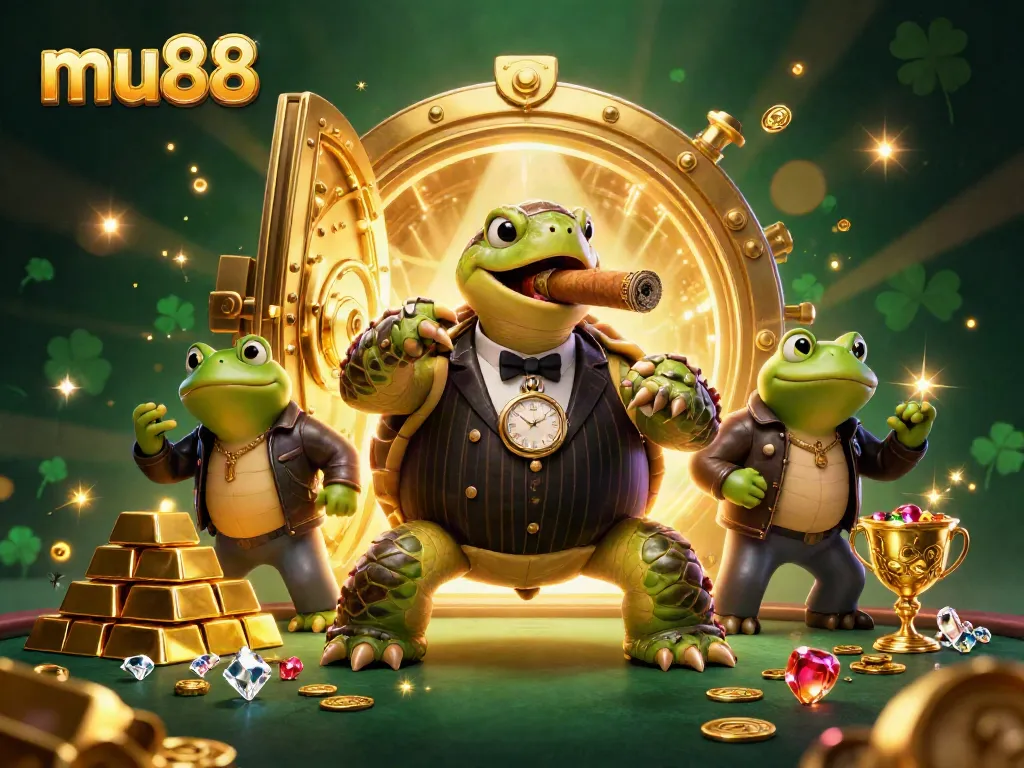Experience exciting gameplay at mu88 with vibrant casino characters and treasures surrounding them.