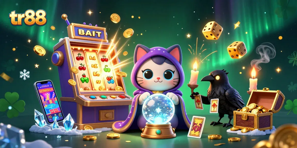 Experience thrilling gameplay at tr88 with a vibrant casino scene featuring slot machines and lucky symbols.