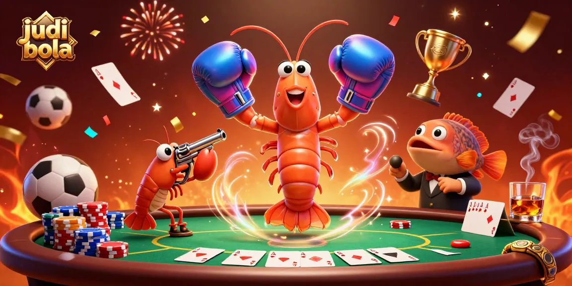 Engage in judi bola online sports betting with vibrant 3D characters in action-packed casino visual.