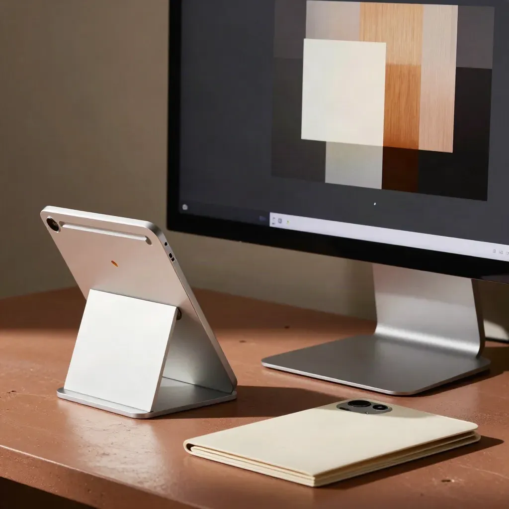 Canlı web sitesi önizlemesi; tablet ve telefon standıyla lansman hazırlığı.