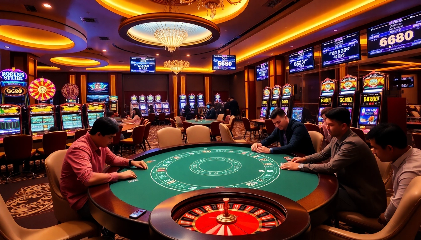 Enjoy a high-stakes poker game at https://gg88.games/ with vibrant casino lighting and digital odds displays.