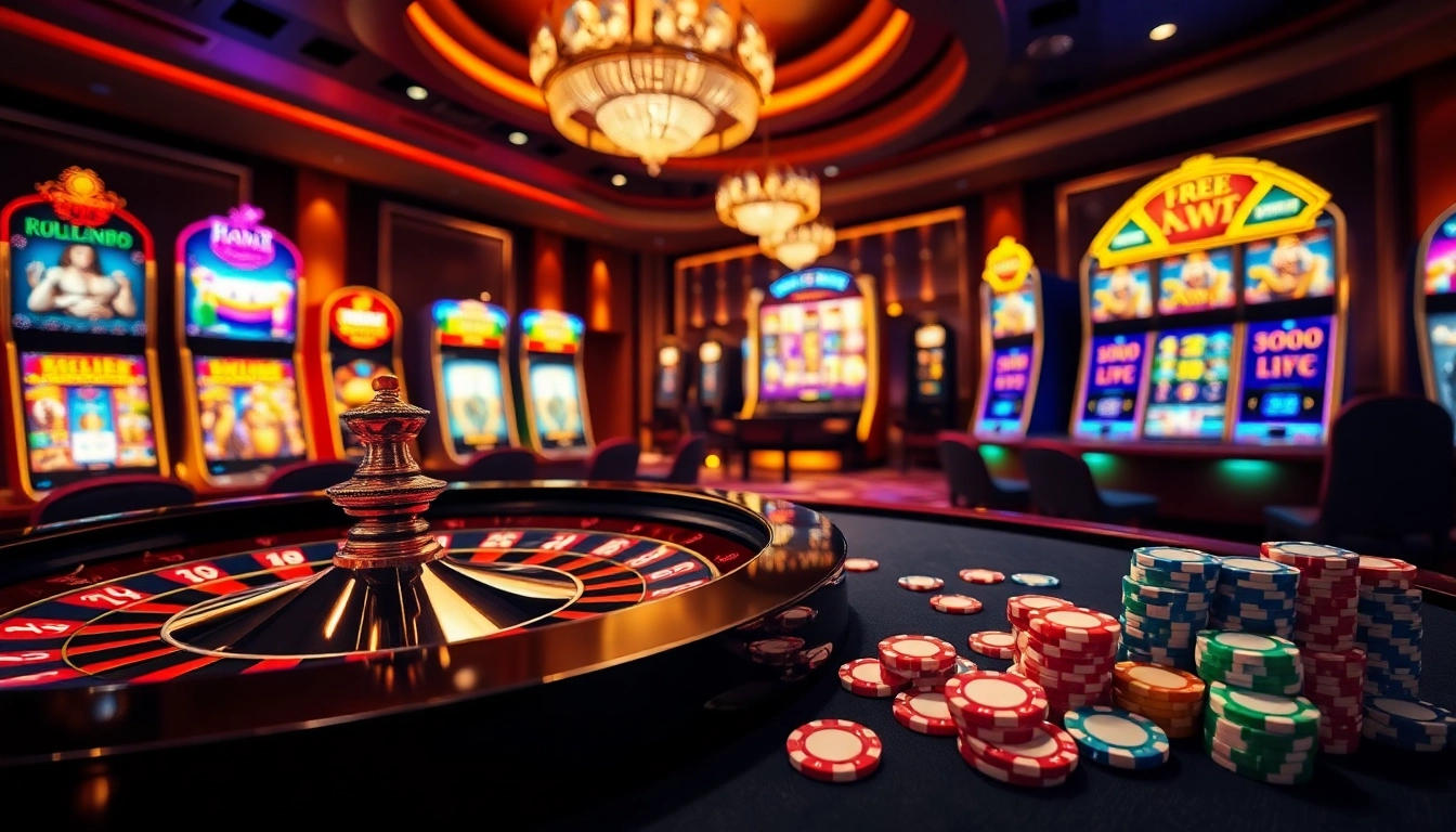 Winning at tables and slots illustrated in a luxurious setting at 13win.com.