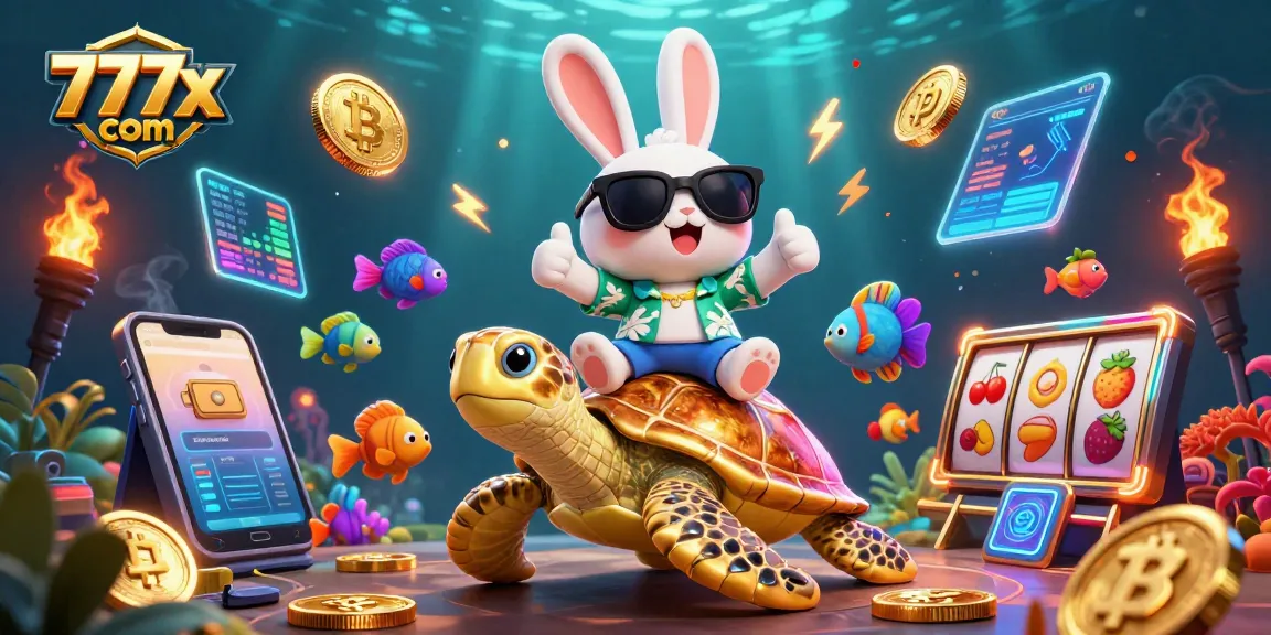 Play exciting games at 777x com with engaging visuals of crypto elements and casino themes.