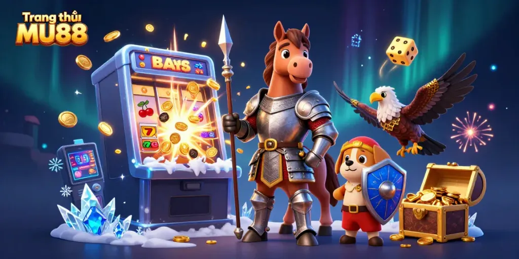 Experience the thrill of Trang chủ MU88 with dynamic casino elements and engaging characters.