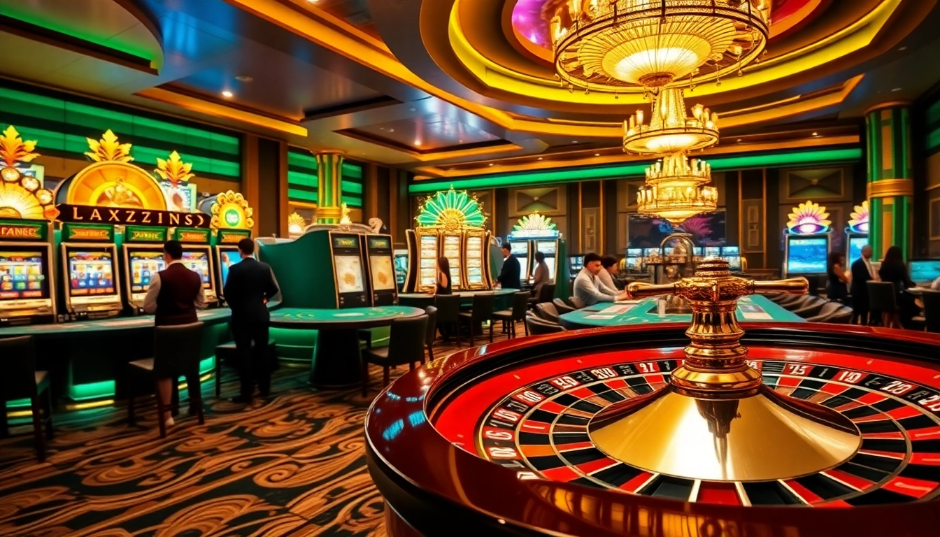 Exciting gameplay at a casino featuring CM88-themed roulette and poker tables, capturing the thrill of gambling.