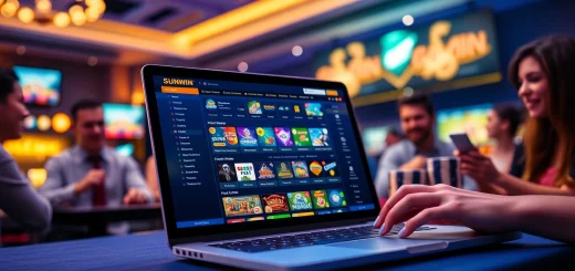 SUNWIN online betting platform showcasing sports and casino games with vibrant digital interface.