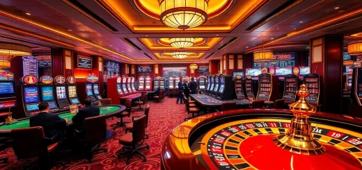 Engaged gamblers at red88 enjoy baccarat and slots in an upscale casino environment.