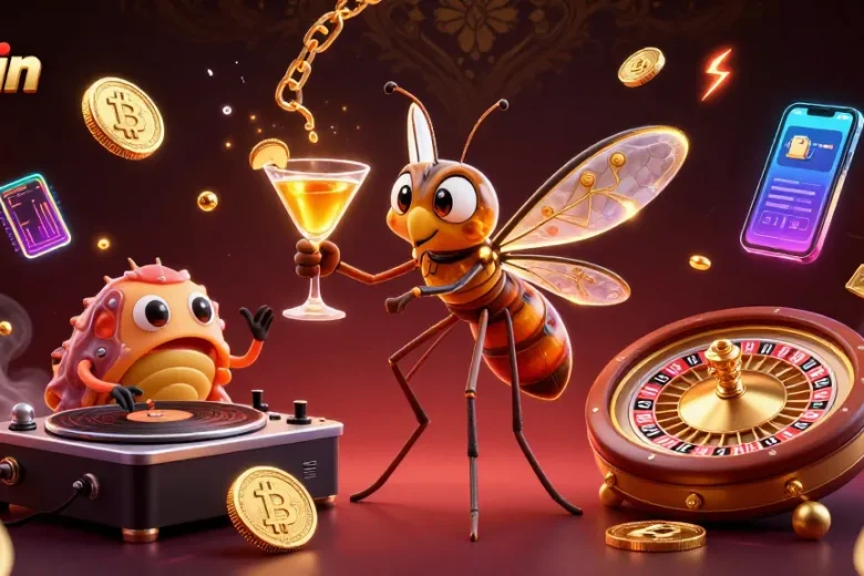 Experience 11win's vibrant casino culture with animated characters and crypto elements.