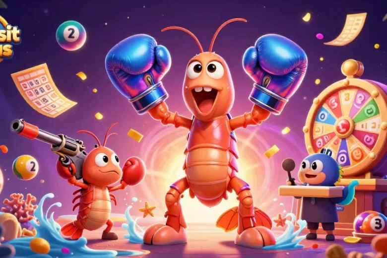 Join the fun of no deposit bonus gaming with vibrant characters and casino elements swirling around.
