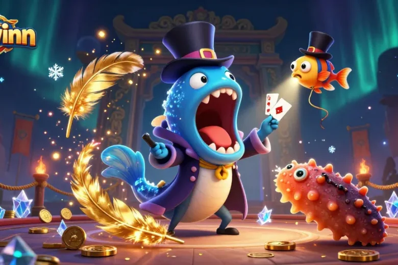 Experience thrilling action with 23winn's magical underwater casino scene featuring a deep-sea eel magician.